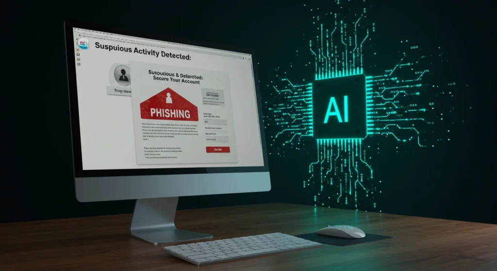 AI-generierte Betrügereien mit Phishing-E-Mail-Risiken in sozialen Medien