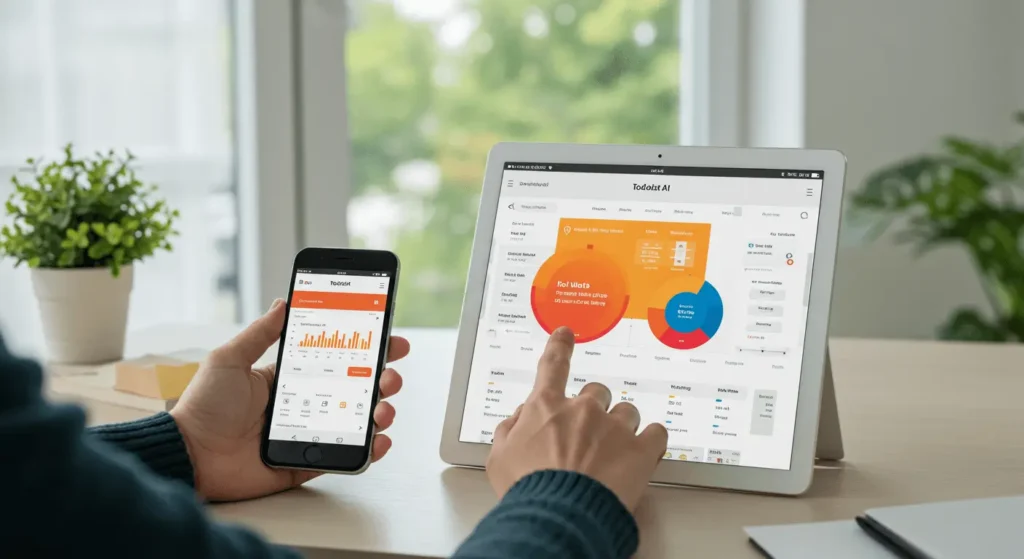 Tools box AI time management app showing smart task prioritization and cross-platform synchronization
